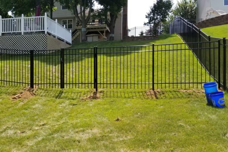 Aluminum Pool fence on hilly terrain